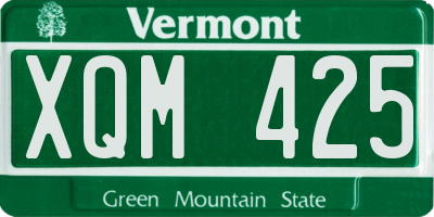 VT license plate XQM425