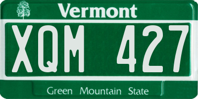VT license plate XQM427