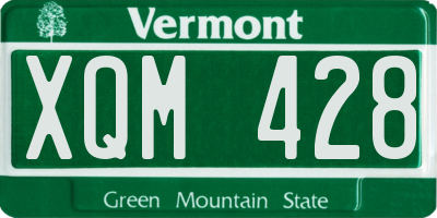 VT license plate XQM428