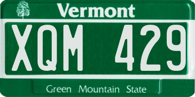 VT license plate XQM429