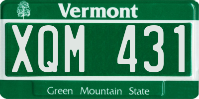 VT license plate XQM431