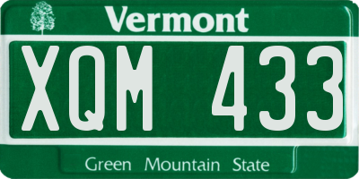 VT license plate XQM433