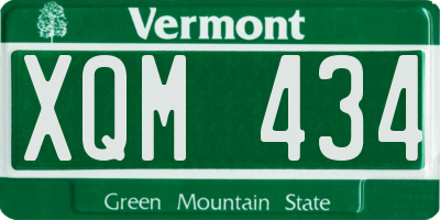 VT license plate XQM434