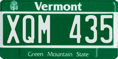 VT license plate XQM435
