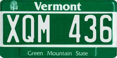 VT license plate XQM436