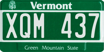 VT license plate XQM437