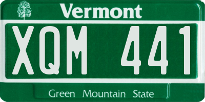 VT license plate XQM441