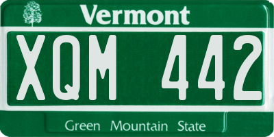 VT license plate XQM442