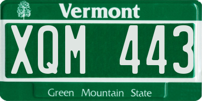 VT license plate XQM443