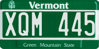 VT license plate XQM445