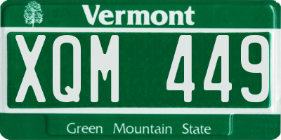 VT license plate XQM449