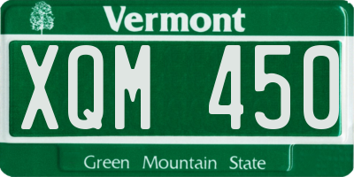 VT license plate XQM450