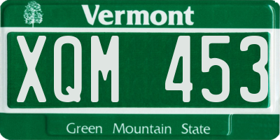 VT license plate XQM453