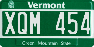 VT license plate XQM454