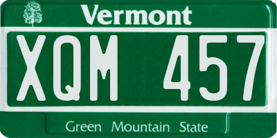 VT license plate XQM457