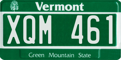 VT license plate XQM461
