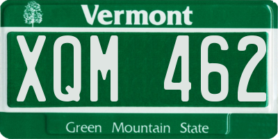 VT license plate XQM462
