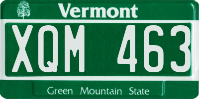 VT license plate XQM463
