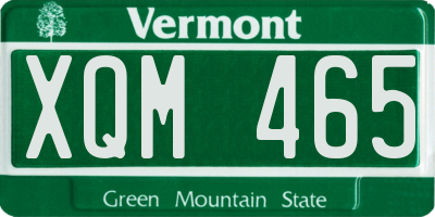 VT license plate XQM465