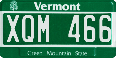 VT license plate XQM466
