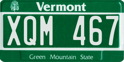 VT license plate XQM467