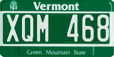VT license plate XQM468