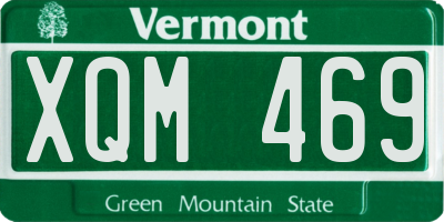 VT license plate XQM469