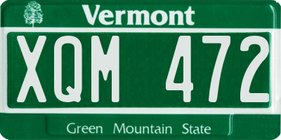 VT license plate XQM472