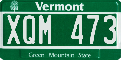 VT license plate XQM473