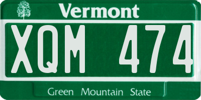 VT license plate XQM474