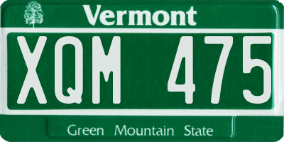 VT license plate XQM475