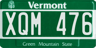 VT license plate XQM476