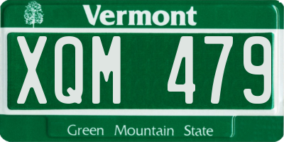 VT license plate XQM479