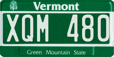 VT license plate XQM480