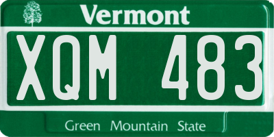 VT license plate XQM483