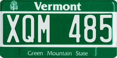 VT license plate XQM485