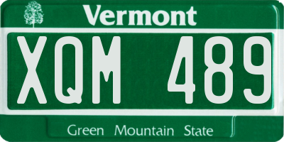 VT license plate XQM489