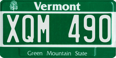 VT license plate XQM490