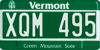 VT license plate XQM495