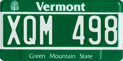 VT license plate XQM498