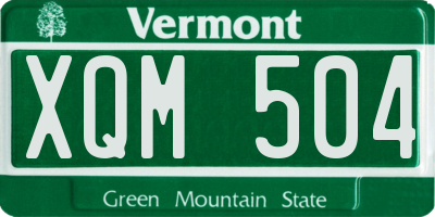 VT license plate XQM504