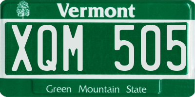 VT license plate XQM505