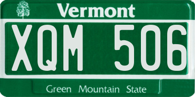VT license plate XQM506