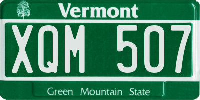 VT license plate XQM507