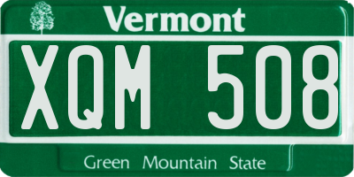 VT license plate XQM508