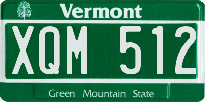 VT license plate XQM512