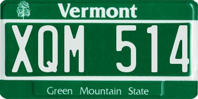 VT license plate XQM514