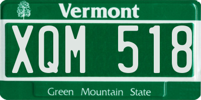 VT license plate XQM518