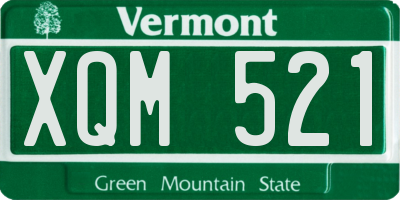 VT license plate XQM521