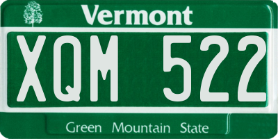 VT license plate XQM522
